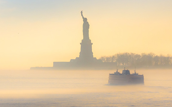 Coming in to dock in New York.