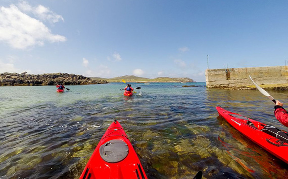 Kayaking near Carrickfinn, County Donegal.