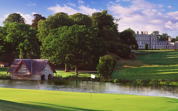 The stunning boat house and Carton House Hotel in the background.