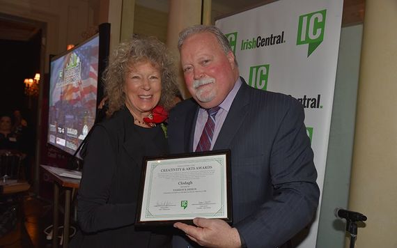 Brian McCabe with Fashion & Design honoree Clodagh. Photo: Nuala Purcell