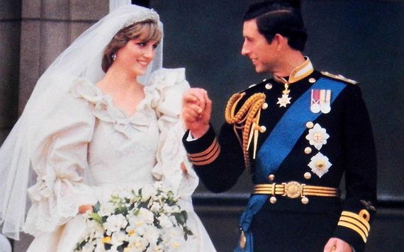 Princess Diana and Prince Charles on their wedding day.