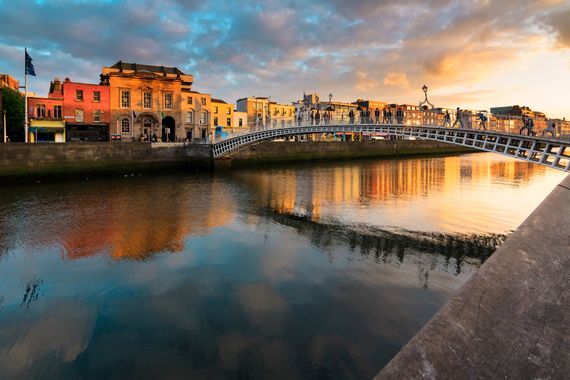 The river Liffey in Dublin's city center.
