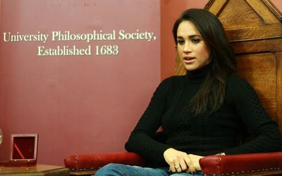 Meghan Markle speaking in Trinity College Dublin.