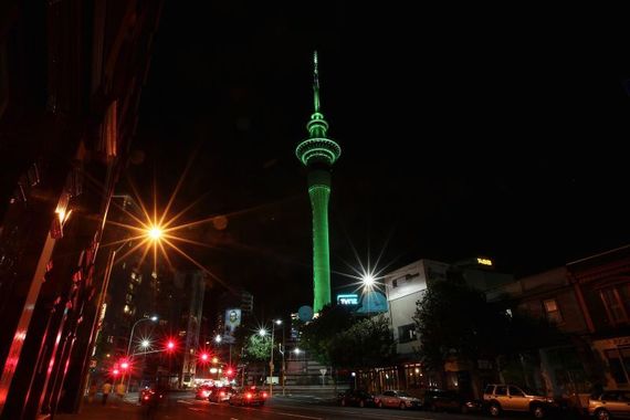 Auckland's Sky Tower on St. Patrick's Day (Getty Images)