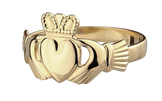 14K Heavy Gents Claddagh Ring from Solvar