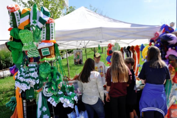 Kiosks set up at the Great Irish Fair.