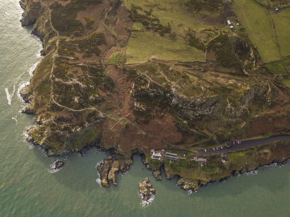 An aerial shot of Howth Head.