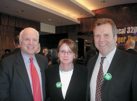 Senator John McCain, Kelly Fincham and Niall O'Dowd of ILIR photographed at a rally for immigration reform. Senator John McCain, Kelly Fincham and Niall O'Dowd of ILIR photographed at a rally for immigration reform.