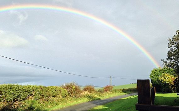 Rainbow that miraculously appeared over the land where Kate's great great grandparents James Regan and Catherine Walsh lived in 1850 when Griffith's Valuation was taken. The "pot of gold at the end of the rainbow" was 165 years of family history for Kate.