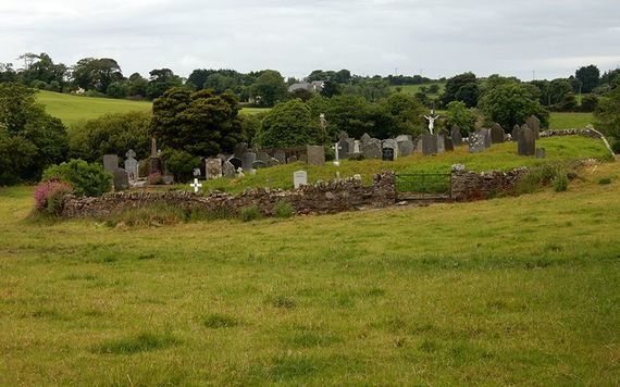 The old Catholic cemetery in Kilmuckridge, Co. Wexford where Mike's Whelan ancestors lived is now located in a pasture. Indeed a beautiful resting spot for those souls buried within the cemetery's stone walls.