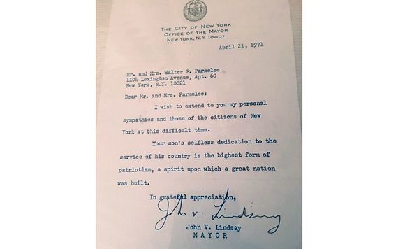 A letter to the family, following Jeff's death, from the New York Mayor.