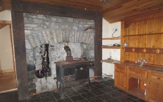 The old-style fire place inside the Kylebeg cottage.
