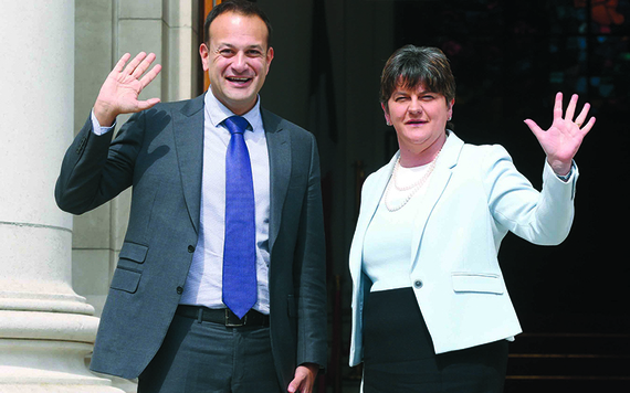 Irish leader Leo Varadkar and DUP leader Arlene Foster.
