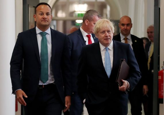 Taoiseach Leo Varadkar and British Prime Minister Boris Johnson at the Taoiseach's offices in Dublin.