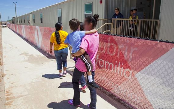 Mothers and children photographed by Irish lawyer James O'Malley at the US Mexico border earlier this year.