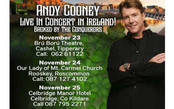 Check out Andy Cooney's upcoming Irish gigs.