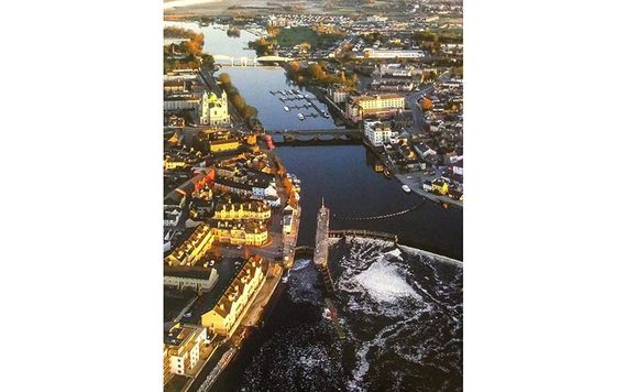Athlone, Westmeath, seen from the air.