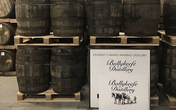 Barrels used to age Ballykeefe Whiskey.