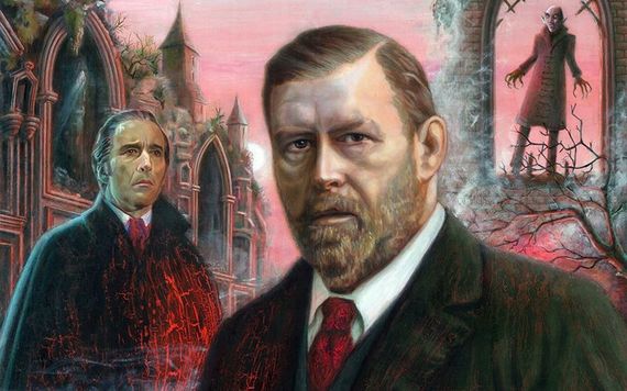 Portrait of Bram Stoker by Aidan Hickey.