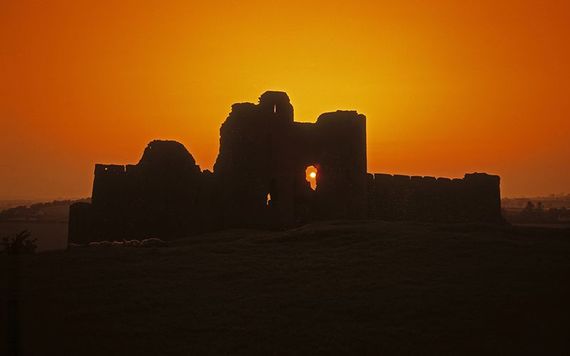 Dramatic light surrounds Castle Roche.