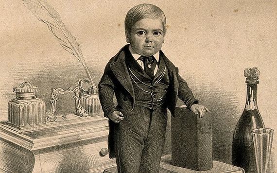 A lithograph of Tom Thumb aged 12.
