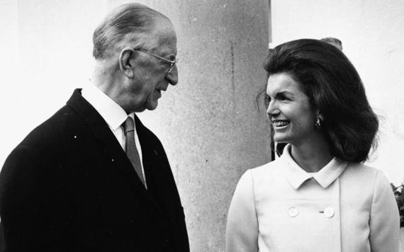 Eamon De Valera and Jackie Kennedy.