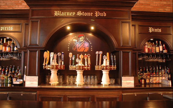 Behind the bar at The Blarney Stone, in Sioux Falls.
