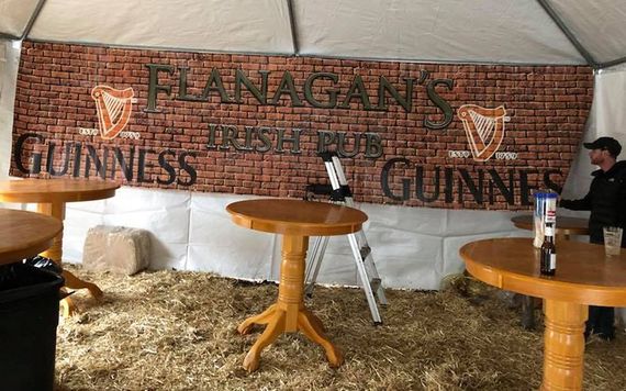 The outside area in Flanagan's Irish pub.