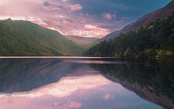 Literally 'the glen of two lakes' Glendalough is an amazing glacial valley in Co. Wicklow.