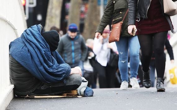 Begging on the streets.