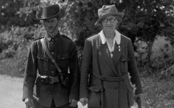 Countess Constance Markievicz and a companion photographed in 1922.
