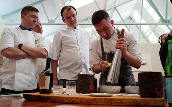 Jack cooking at the final in Dublin Cookery School.