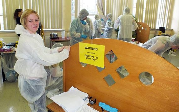 Kate completing forensic science work in a lab at UCC.