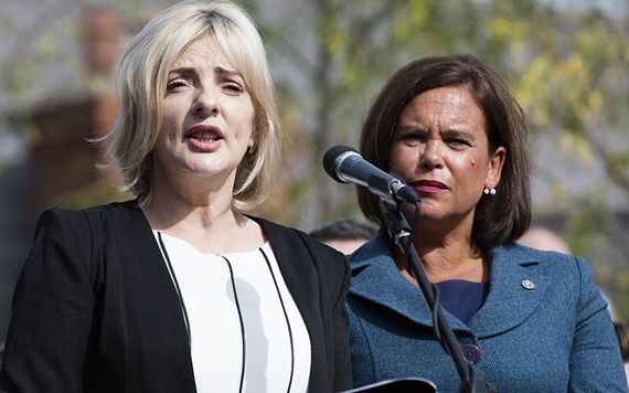Sinn Fein presidential hopeful in 2018 Liadh Ní Riada and the party leader Mary Lou McDonald.