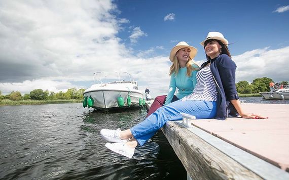 Traveling the Lough Derg Blueway, on an Emerald Star Shannon Cruiser. Hanging out at Portumna, Co. Galway.