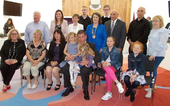 Boston Mayor Marty Walsh with his family and County Galway representatives.