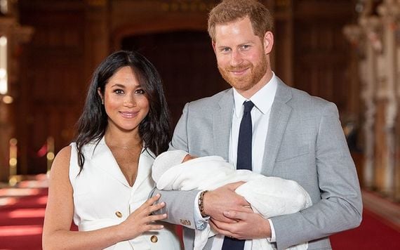 Megan and Prince Harry photographed with their baby Archie.