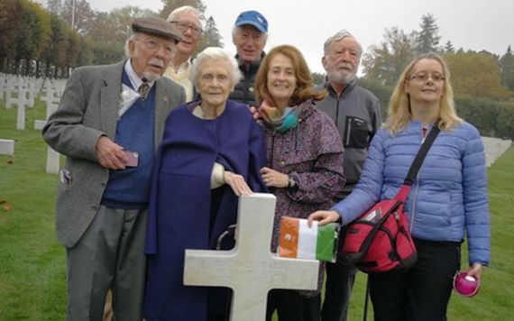 The Walsh family gathered around Michael's grave on the 100th anniversary of his death.
