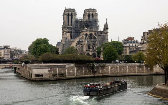 Notre Dame after the fire. Image: Getty.