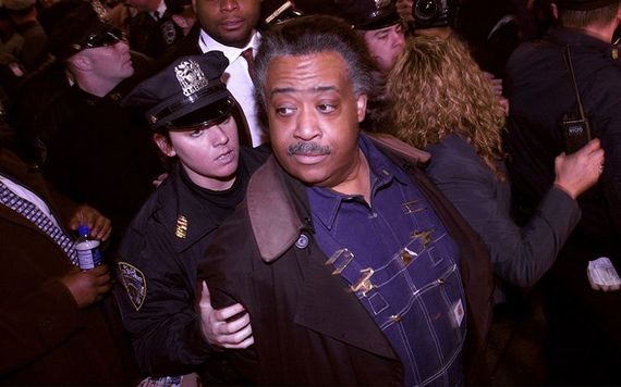 Al Sharpton amid New York civil rights riots.