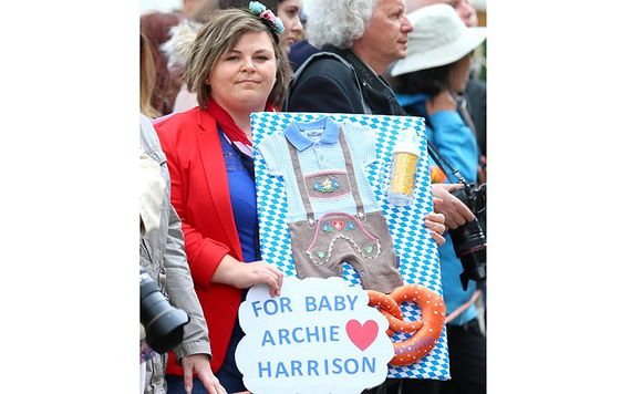 A fan of the Royals celebrates the arrival of baby Archie.