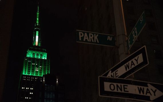 NYC's Empire State Building goes green for St. Patrick's Day.NYC's Empire State Building goes green for St. Patrick's Day. NYC's Empire State Building goes green for St. Patrick's Day.