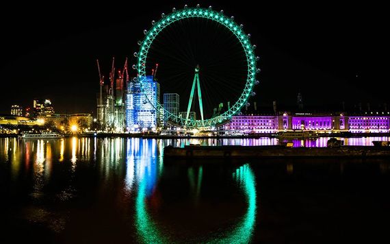 St. Patrick's Day Global Greening: The London Eye.