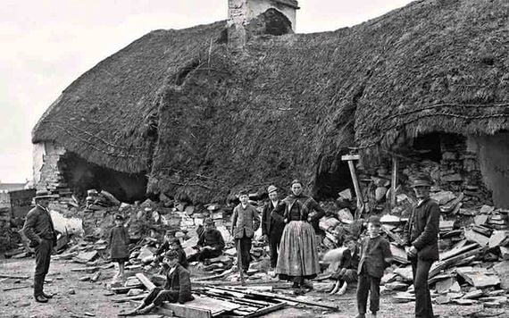 A family evicted from their home, shortly after the Famine. (NLI) A family evicted from their home, shortly after the Famine. (NLI)