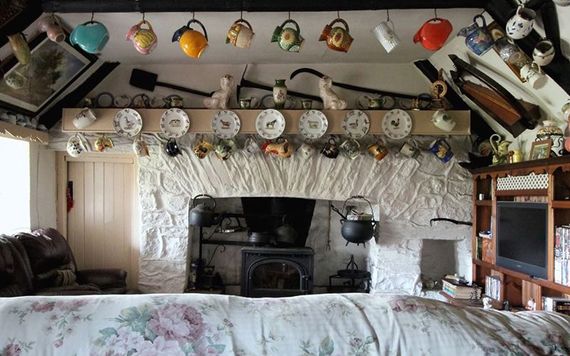 The open hearth in the cottage at Fairybridge.