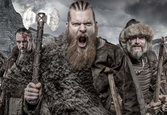 Actors pretending to be Viking warriors. Actors pretending to be Viking warriors.