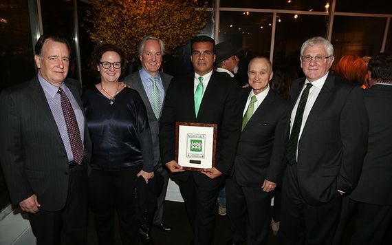 The Kelly Gang: Mike Kelly, Colleen Kelly, Ed Kelly, Dan Quintero (Executive Director, Kips Bay Boys and Girls Club- beneficiary), Ray Kelly, Keith Kelly. Photo: Doug Goodman for the Kelly Gang