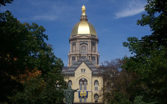 On campus, at Notre Dame. On campus, at Notre Dame.