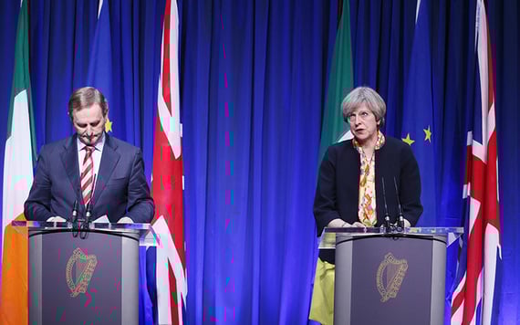 Irish leader Enda Kenny and British Tory leader Theresa May.
