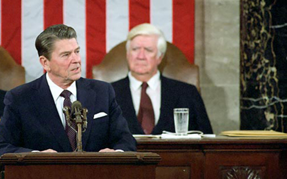 President Reagan and House Speaker Tip O'Neill in 1981